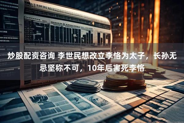 炒股配资咨询 李世民想改立李恪为太子，长孙无忌坚称不可，10年后害死李恪